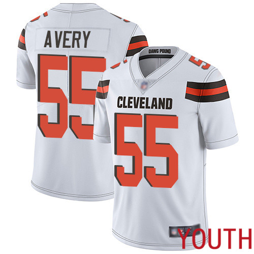 Cleveland Browns Genard Avery Youth White Limited Jersey #55 NFL Football Road Vapor Untouchable